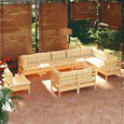 vidaXL 3012493 - 10 Piece Garden Lounge Set with Cushions Solid Pinewood