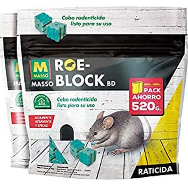 Massó S7905639 - Rat Poison Roe-Block 260 gr + 260 gr 520 g