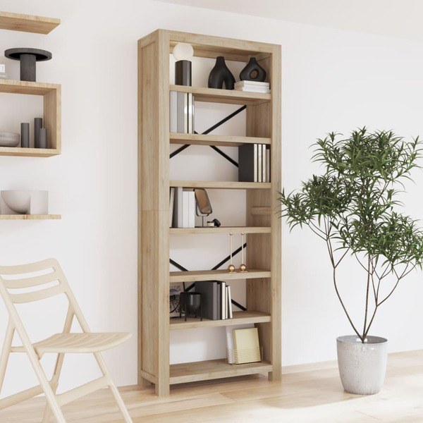 vidaXL 3028193 - 7-Tier Bookcase 80x30x200 cm Solid Wood Acacia