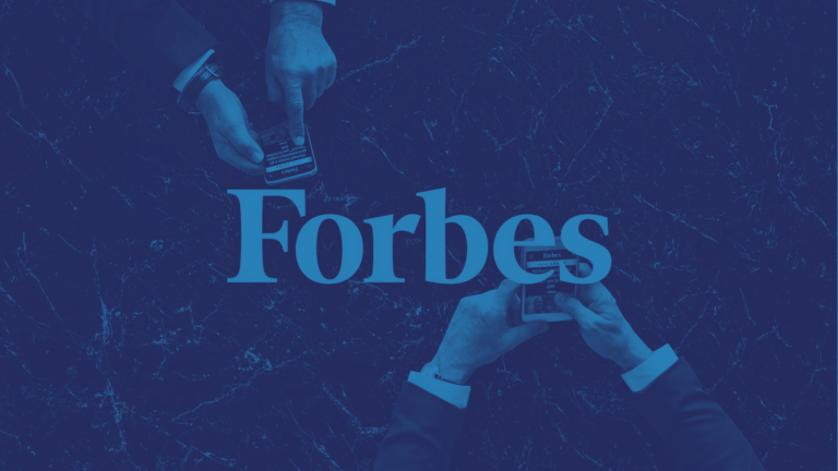 Forbes logo with some phone screen featuring the Forbes interview