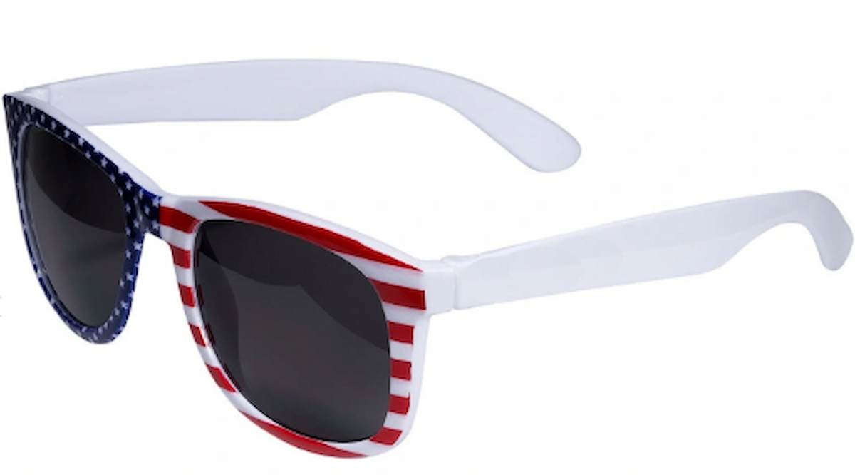 Sunglasses in the colors of the US flag