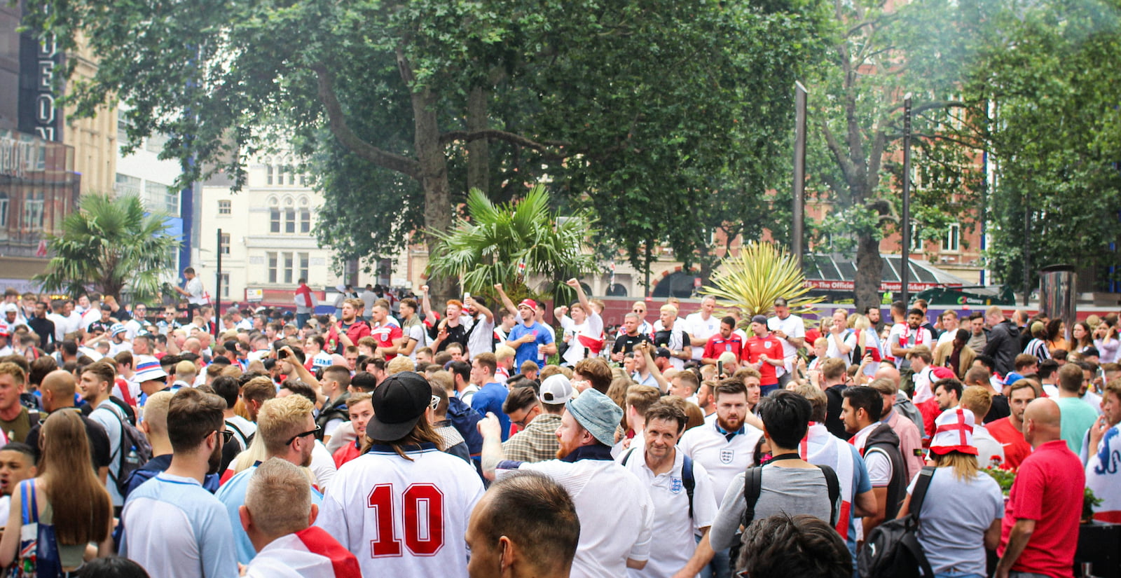 England fans gather in a public place for a major tournament