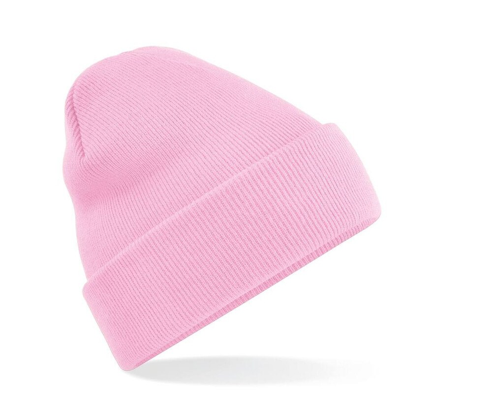 A pink BF045 beanie from Beechfield