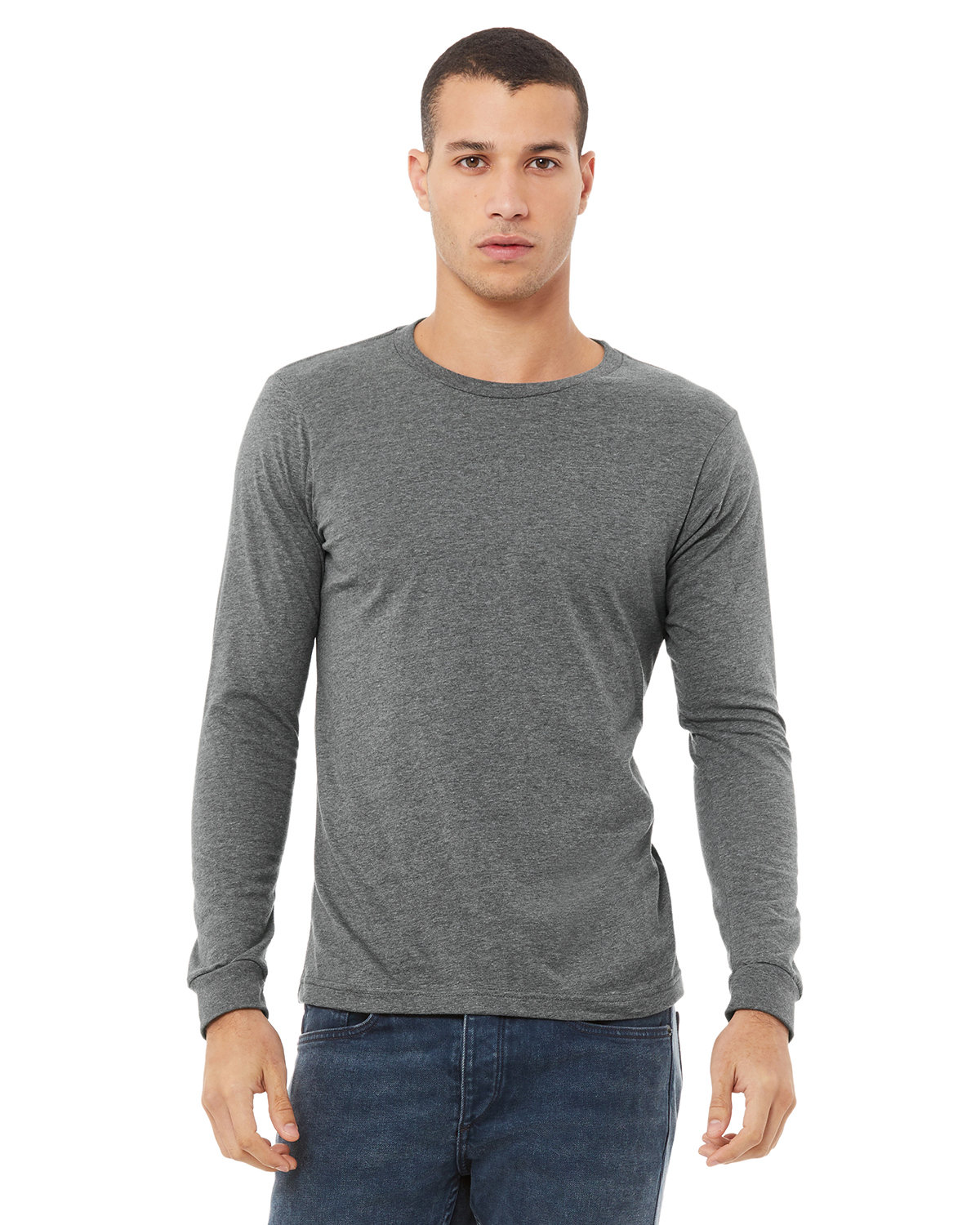 grey long sleeve shirt