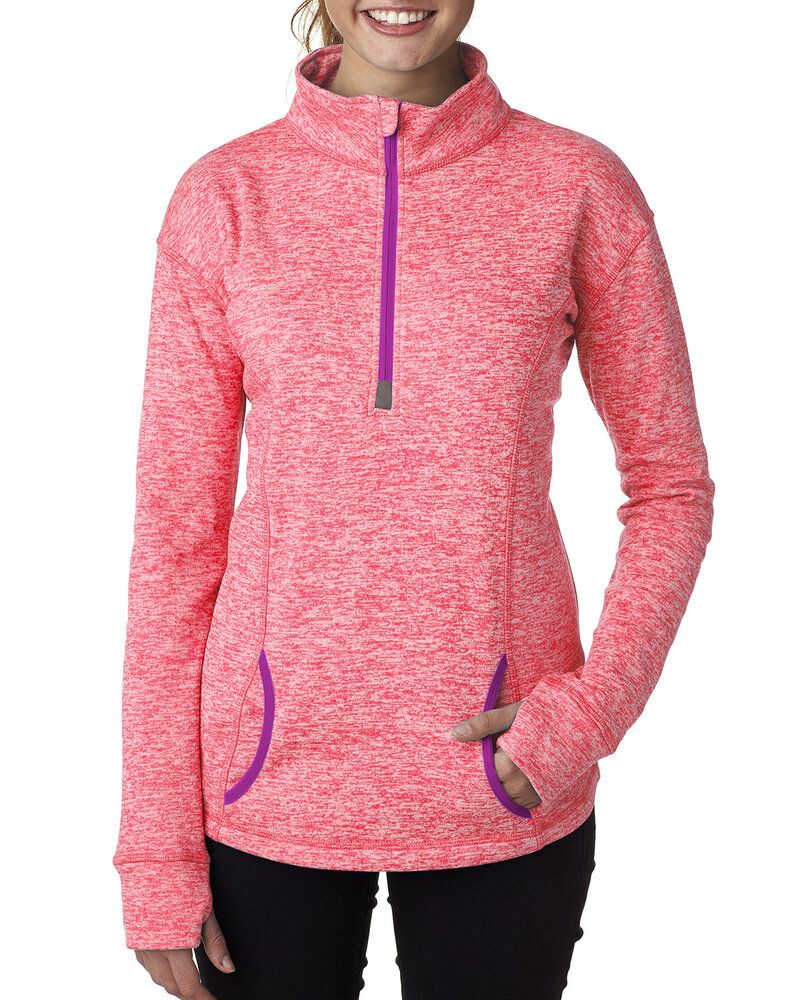 J. America 8617 - Ladies' Cosmic Fleece Quarter Zip Pullover