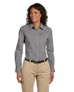 Harriton M510W - Ladies 3.1 oz. Essential Poplin Dark Grey