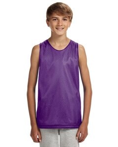 A4 N2206 - Youth Reversible Mesh Tank Shirt Purple/White