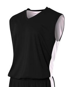 A4 N2320 - Adult Reversible Moisture Management Muscle Shirt Black/White