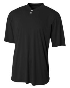 A4 NB3143 - Youth Tek 2-Button Henley Jersey Black