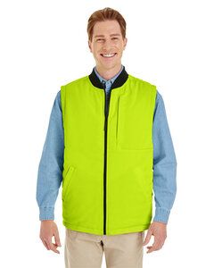 Harriton M776 - Adult Dockside Interactive Reversible Freezer Vest Black/Safety Yellow