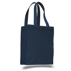 Q-Tees Q1000 - Canvas Gusset Shopping Tote Bag Navy