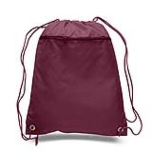 Q-Tees Q135200 - Cinch Up Polyester Backpack Maroon