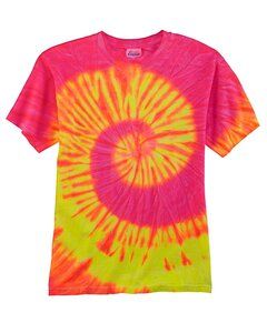 Colortone T365P - Adult Fluorescent Swirl Tee Hot Pink/Yellow