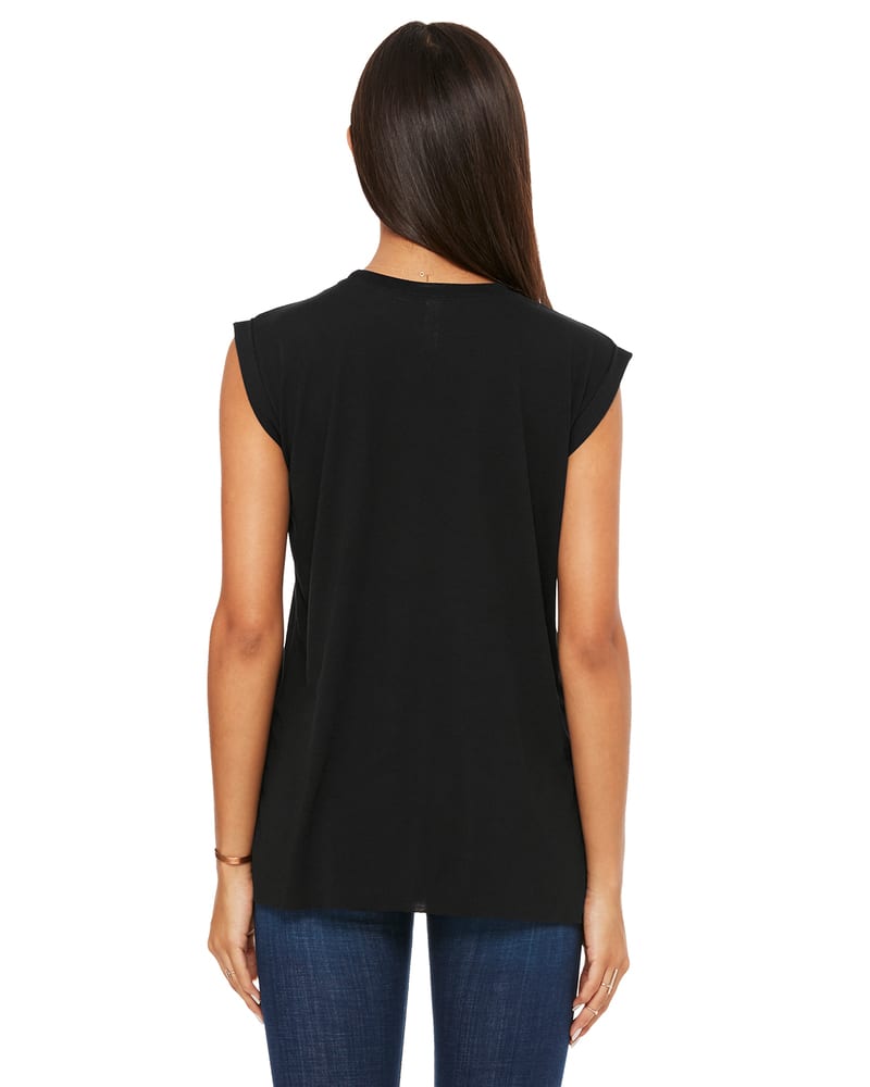 BELLA+CANVAS B8804 - Women's Flowy Muscle Tee with Rolled Cuff