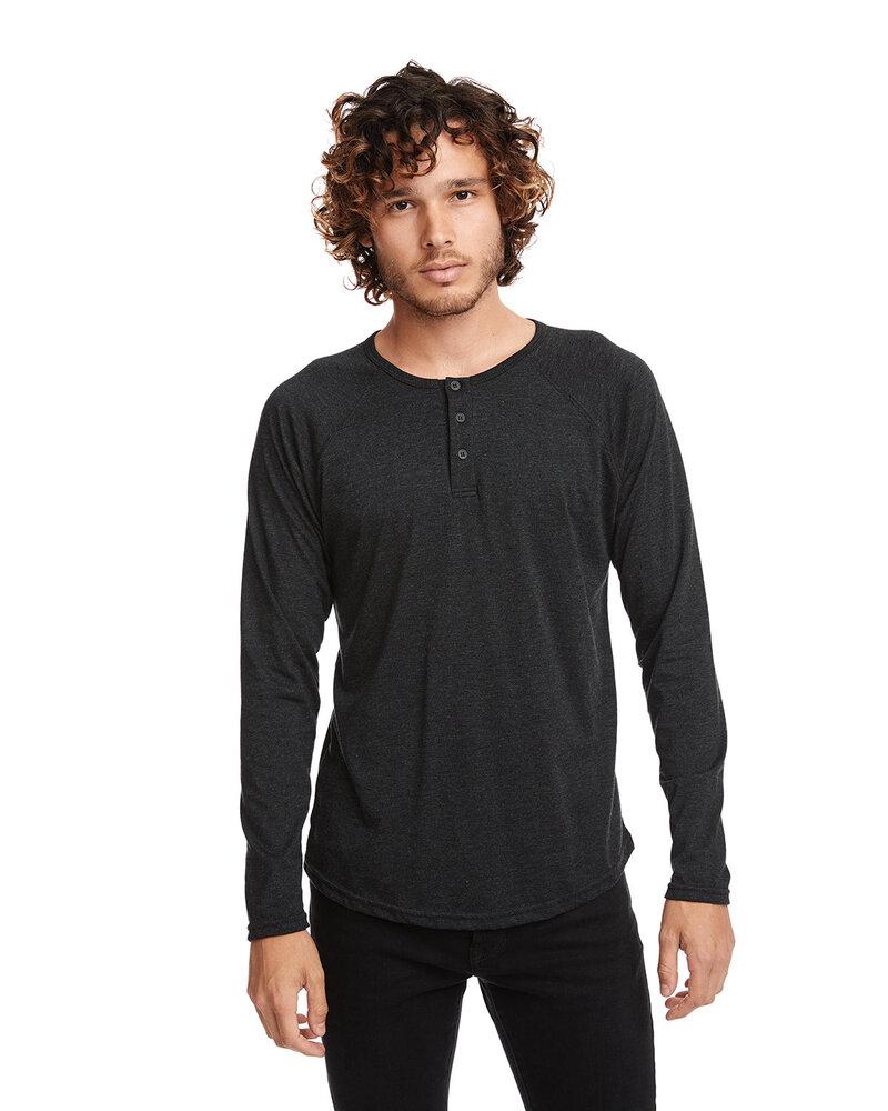 Next Level NL6072 - Men's Tri-Blend Long Sleeve Henley Tee