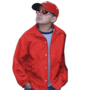 Q-Tees P201B - Lined Coach's Jacket - Youth Red
