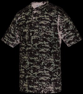 Augusta Sportswear 1556 - Youth Digi Camo Wicking Two Button Jersey White Digi