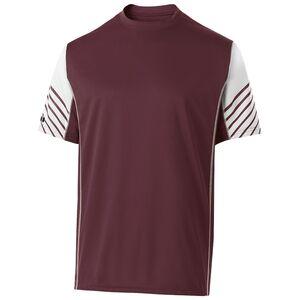 Holloway 222544 - Arc Short Sleeve Shirt Maroon/White