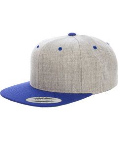 Yupoong 6089MT - Adult 6-Panel Structured Flat Visor Classic Two-Tone Snapback Heather/ Royal