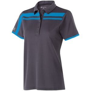 Holloway 222387 - Ladies Charge Polo Carbon/Bright Blue