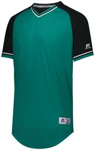 Russell R01X3B - Youth Classic V Neck Jersey Aqua/Black/White