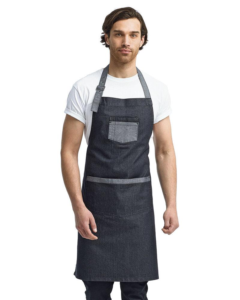 Artisan Collection by Reprime RP127 - Unisex Domain Contrast Denim Bib Apron