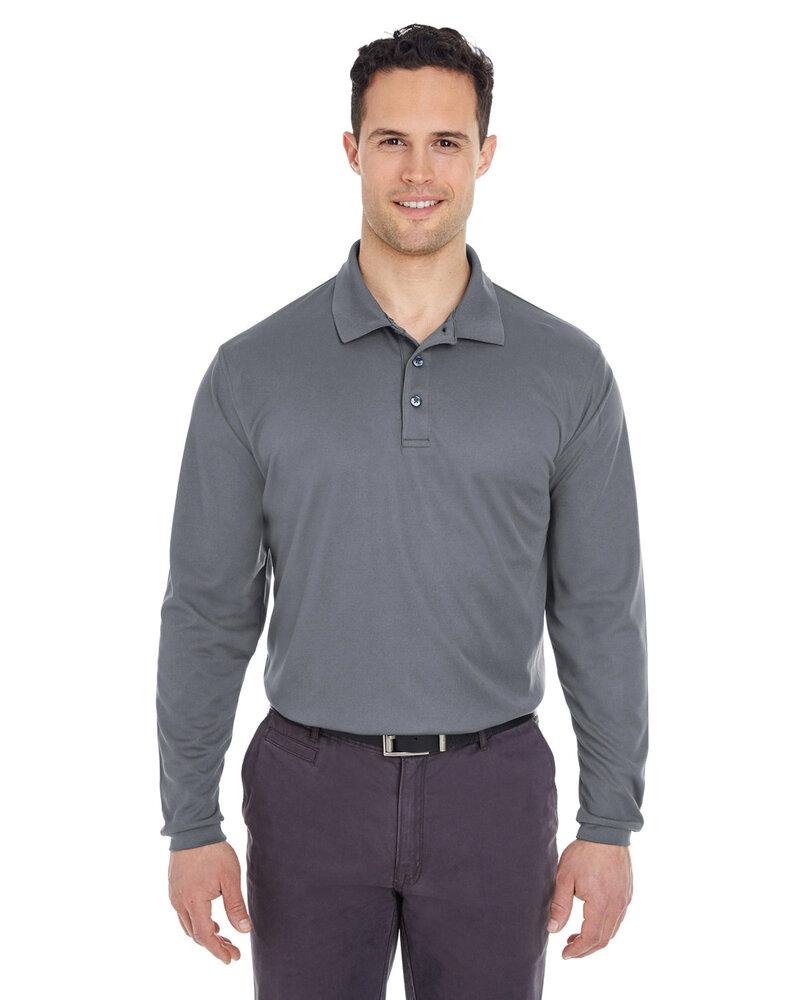 UltraClub 8210LS - Adult Cool & Dry Long-Sleeve Mesh Piqué Polo