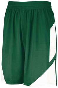 Augusta Sportswear 1734 - Youth Step Back Basketball Shorts Dark Green/White