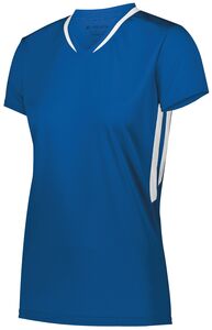 Augusta Sportswear 1683 - Girls Full Force Short Sleeve Jersey  Royal/White