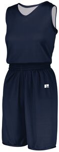 Russell 5R9DLX - Ladies Undivided Solid Single Ply Reversible Jersey Navy/White
