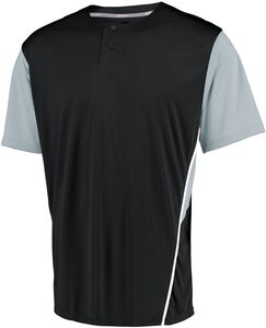 Russell 3R6X2B - Youth Two Button Placket Jersey Black/Baseball Grey