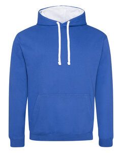 Just Hoods By AWDis JHA003 - Adult 80/20 Midweight Varsity Contrast Hooded Sweatshirt Royl Bl/Arc Wht