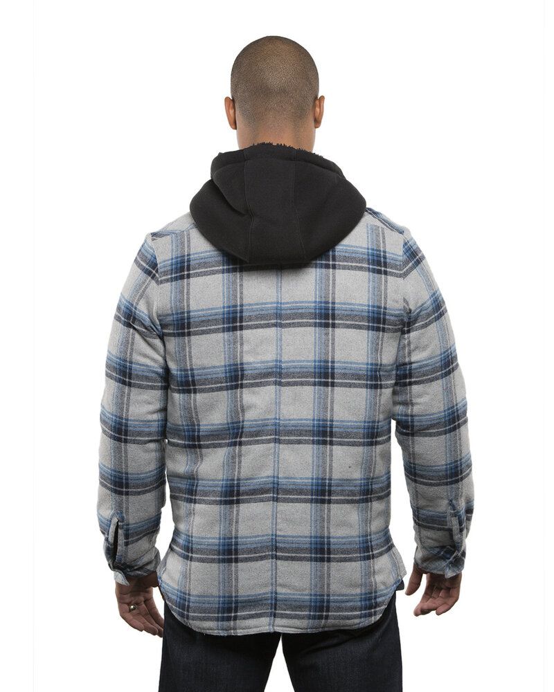 Burnside B8620 - Men's Hooded Flannel Jacket