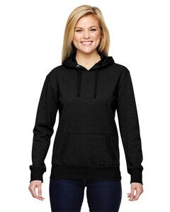 J. America JA8860 - Ladies Glitter French Terry Hooded Sweatshirt Black