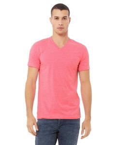 Bella+Canvas 3005CVC - Unisex CVC Jersey V-Neck T-Shirt Neon Pink