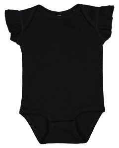 Rabbit Skins 4439 - Infant Flutter Sleeve Bodysuit Black