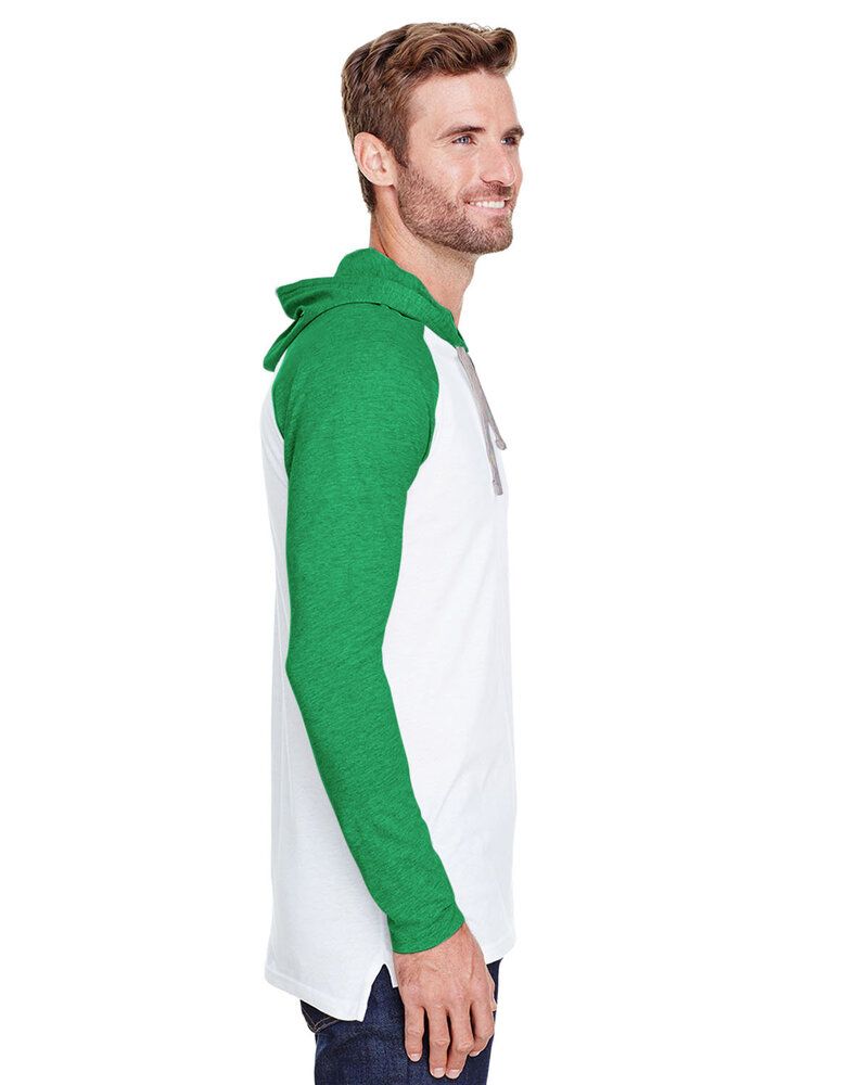 LAT 6917 - Men's Hooded Raglan Long Sleeve Fine Jersey T-Shirt