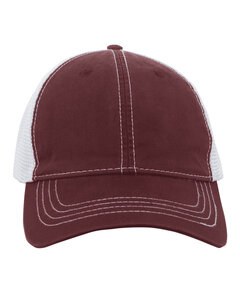 Pacific Headwear V67 - Vintage Snapback Trucker Cap Maroon/White