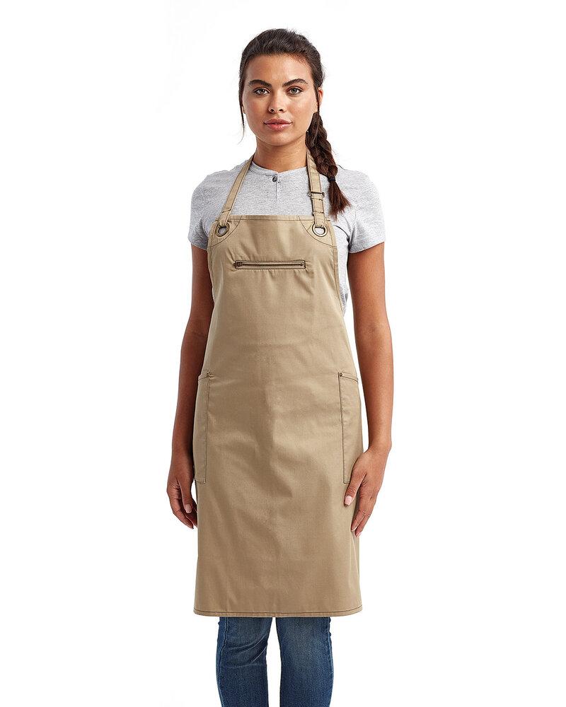 Artisan Collection by Reprime RP121 - Unisex Barley Contrast Stitch Sustainable Bib Apron