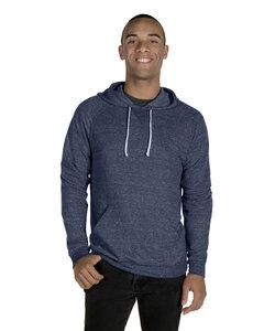 Jerzees 90MR - Adult Snow Heather Raglan Hooded Sweatshirt Navy Snow Heathr