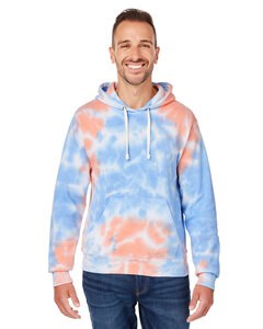 J. America 8861JA - Adult Tie-Dye Pullover Hooded Sweatshirt Sunset Tie Dye