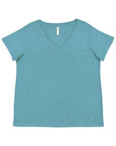 LAT 3817 - Ladies Curvy V-Neck Fine Jersey T-Shirt Surf Blackout