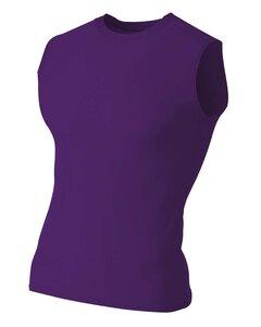 A4 NB2306 - Youth Sleeveless Compression Muscle T-Shirt Purple