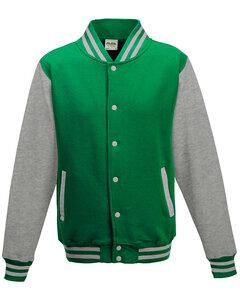 Just Hoods By AWDis JHA043 - Men's 80/20 Heavyweight Letterman Jacket Kly Grn /Ht Gry