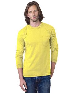 Bayside 8100 - USA-Made Long Sleeve T-Shirt with a Pocket Yellow