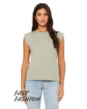Bella+Canvas 8804 - Ladies Flowy Muscle T-Shirt with Rolled Cuff