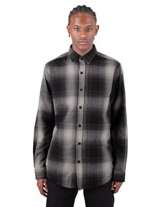 Shaka Wear SHHFS - Men's Plaid Flannel Overshirt Shadow/Black