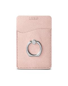 Leeman LG257 - Shimmer Card Holder With Metal Ring Phone Stand Rose Gold