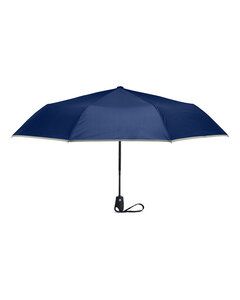 Prime Line OD208 - Auto-Open Umbrella With Reflective Trim Navy Blue
