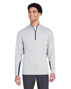 Puma Golf PG410 - Men's Mesa Stripe Quarter-Zip Nvy Blzr/Br Wht